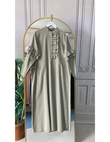 İnvee gabardin elbise küf yeşili