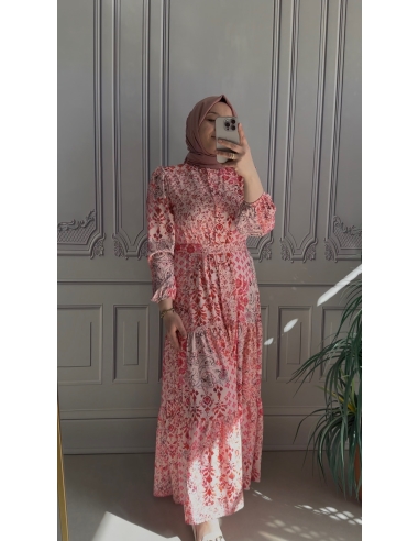 Merwishop pembe çiçek elbise