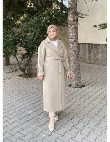 İçi kapitone kaşe kaban